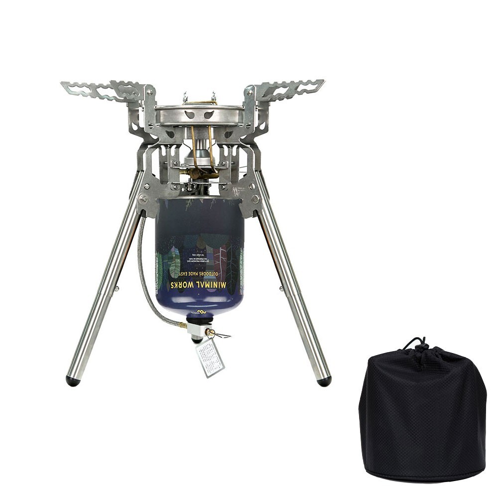 MINIMAL WORKS Power Stove W High-Output Foldable Gas Stove 6,033 Kcal 4-Level