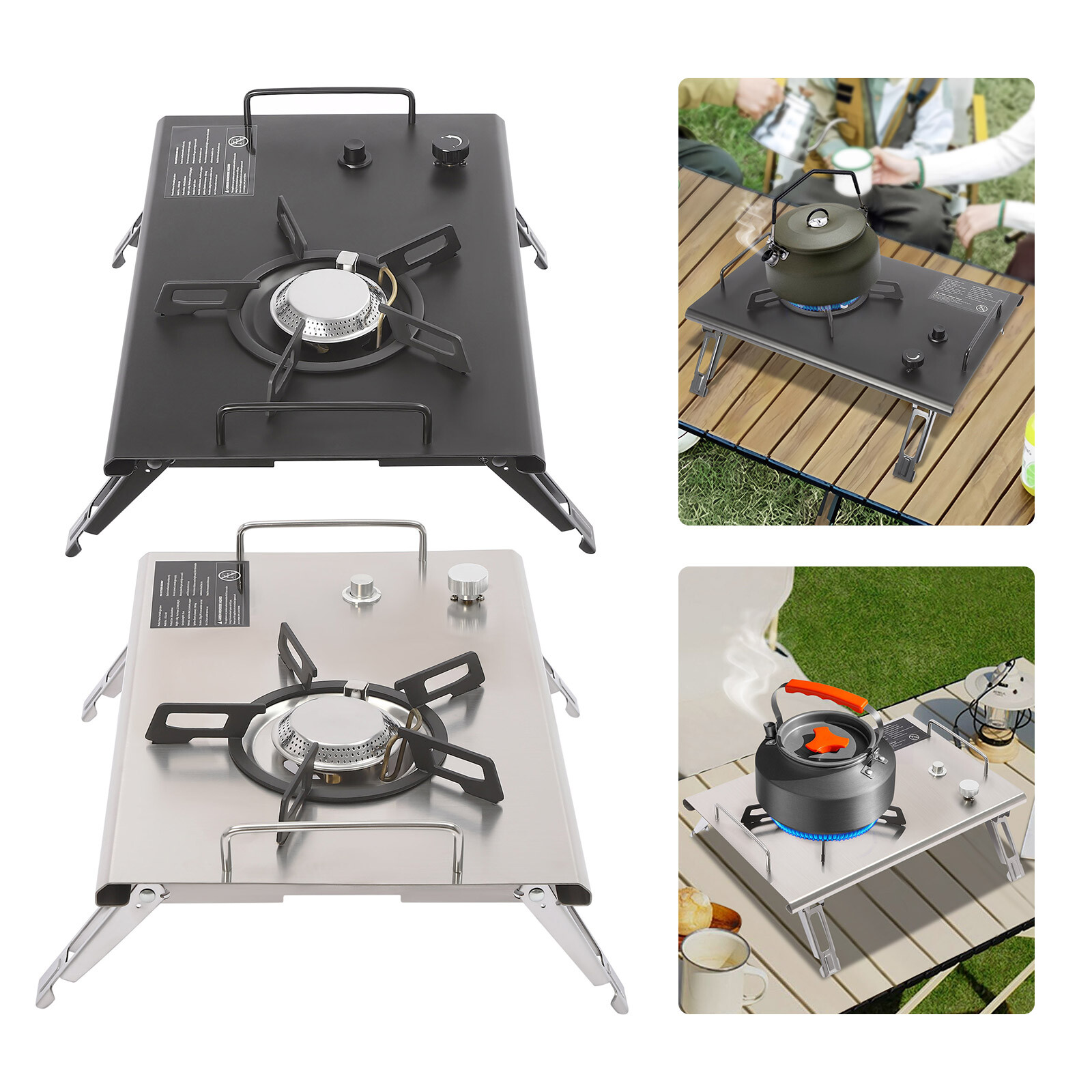 Portable 13,648 BTU Gas Stove, Stainless Steel, Single-Burner, Camping Stove