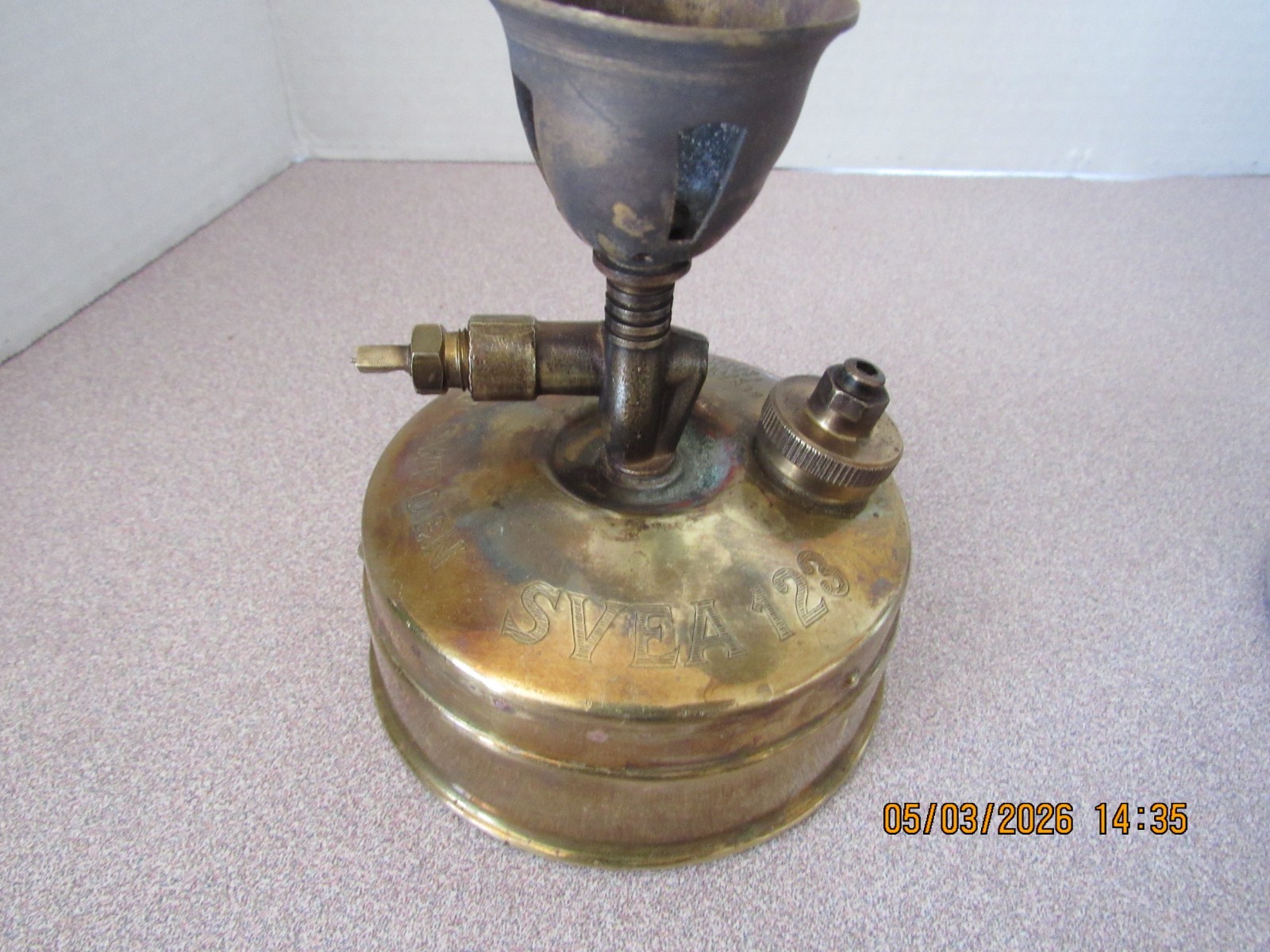 Svea 123 Brass Backpacking Camp Stove Sweden w/ Box