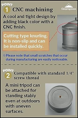 Campingmoon Refillable Gas Fuel Cylinder for Backpacking Camping Stove 110g
