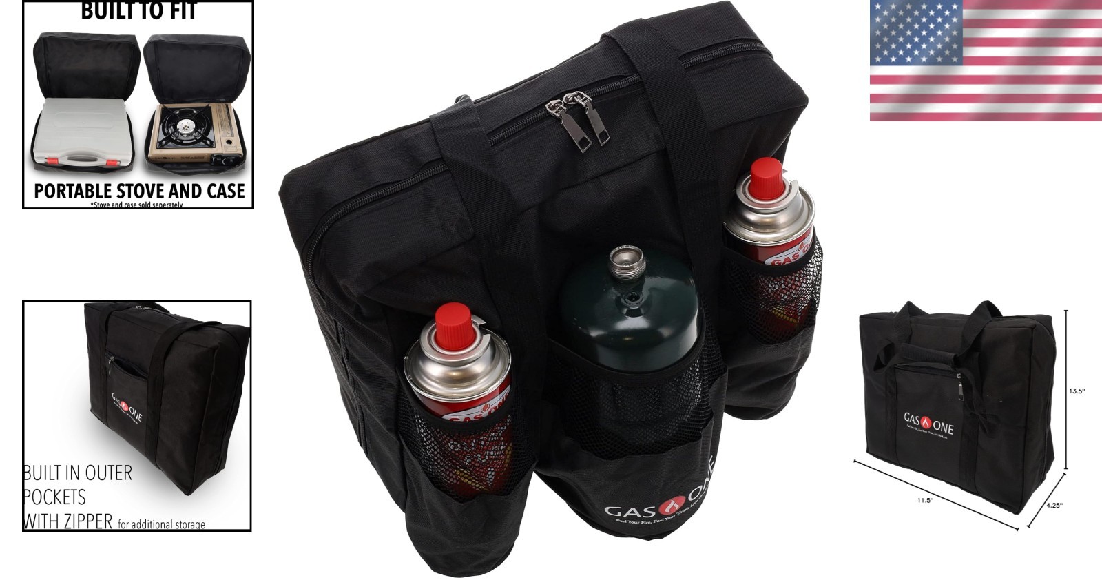 Durable Black Camping Stove Bag – Fits Stoves Up to 13.5 x 11.5 x 4.25 Inch