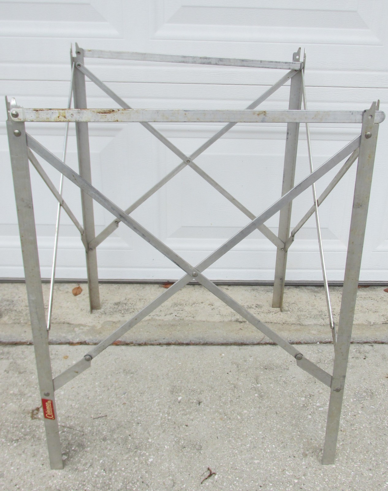 Vintage Coleman Folding Aluminum High Stand for Camping/Cooler/Stove 26″ Tall