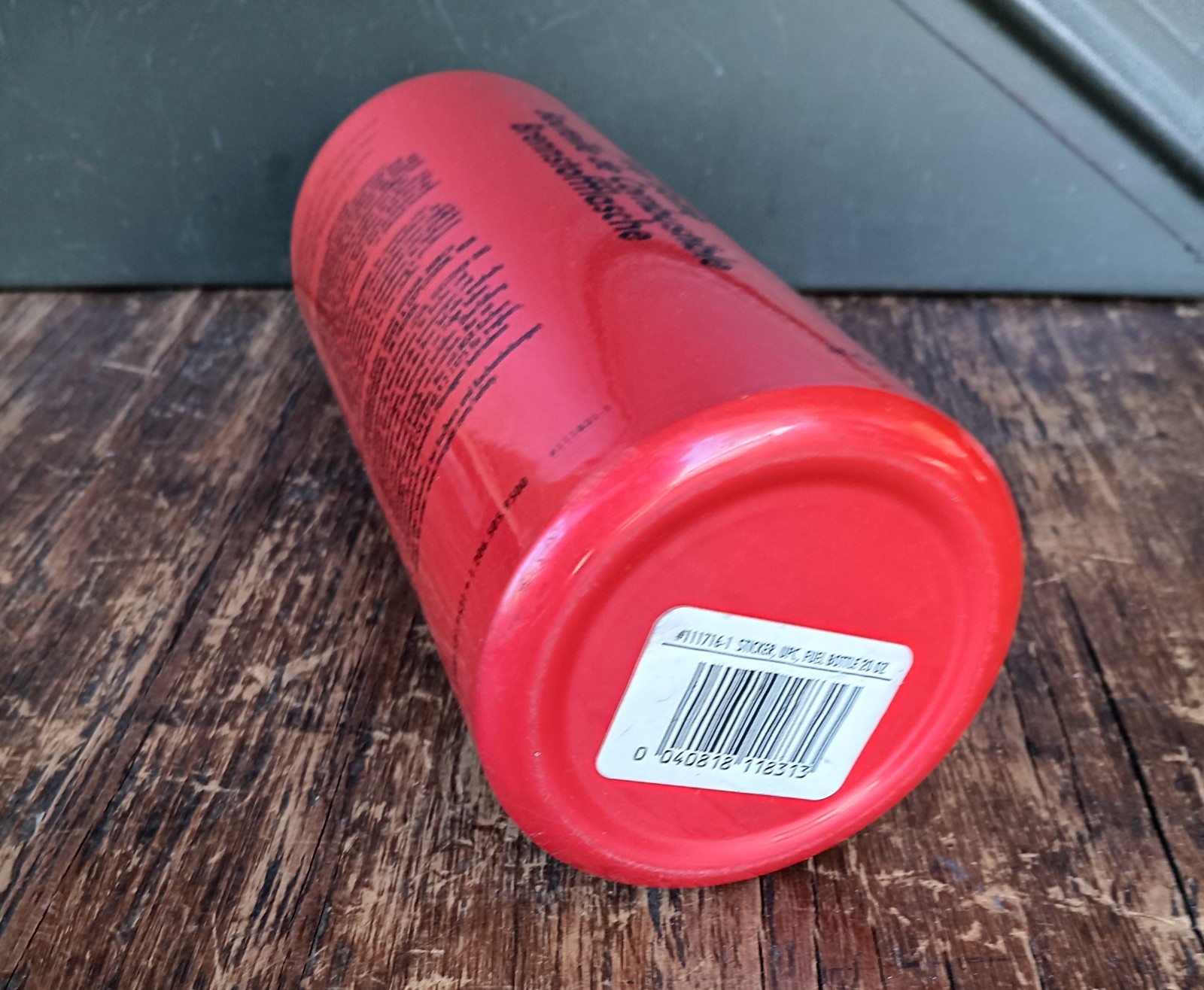 MSR 20 oz Liquid Fuel Bottle Red Aluminum Camping Backpacking Child & Leak Proof