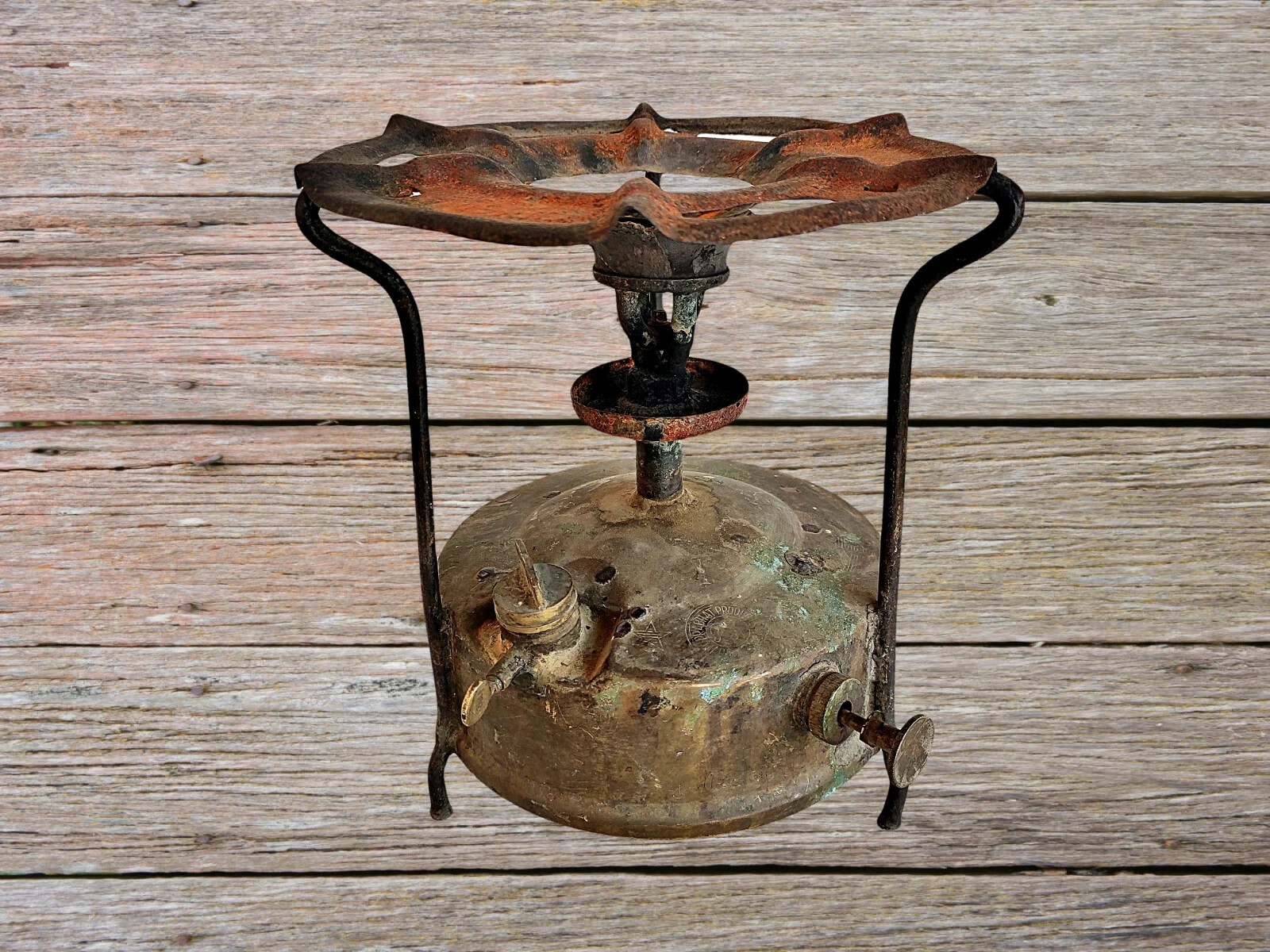 Old Vintage Prabhat No.1 Rare Original Brass Kerosene Camp Stove India S2