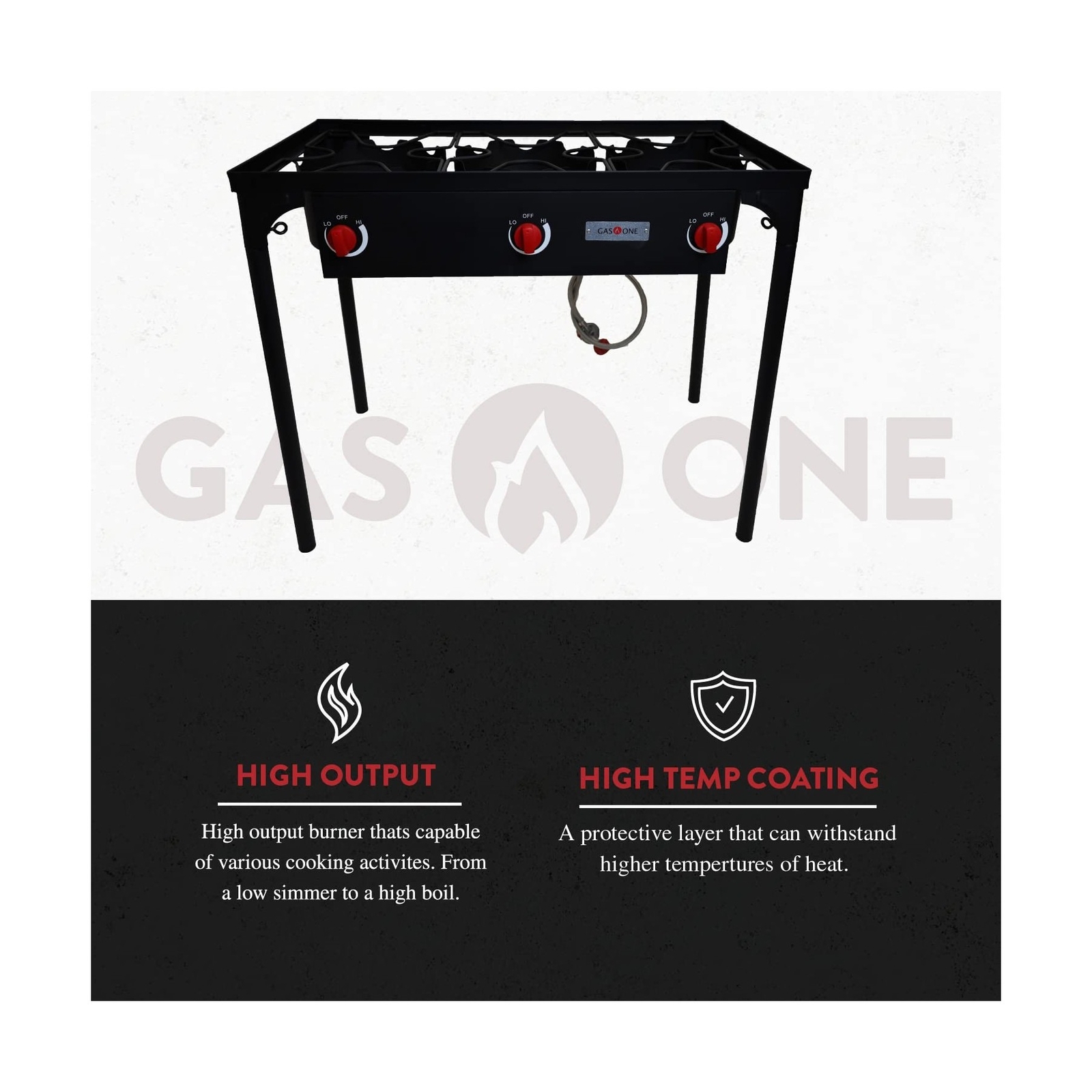 Gas One Outdoor Triple High pressure Burner with Stand Stove Propane Gas Cook…
