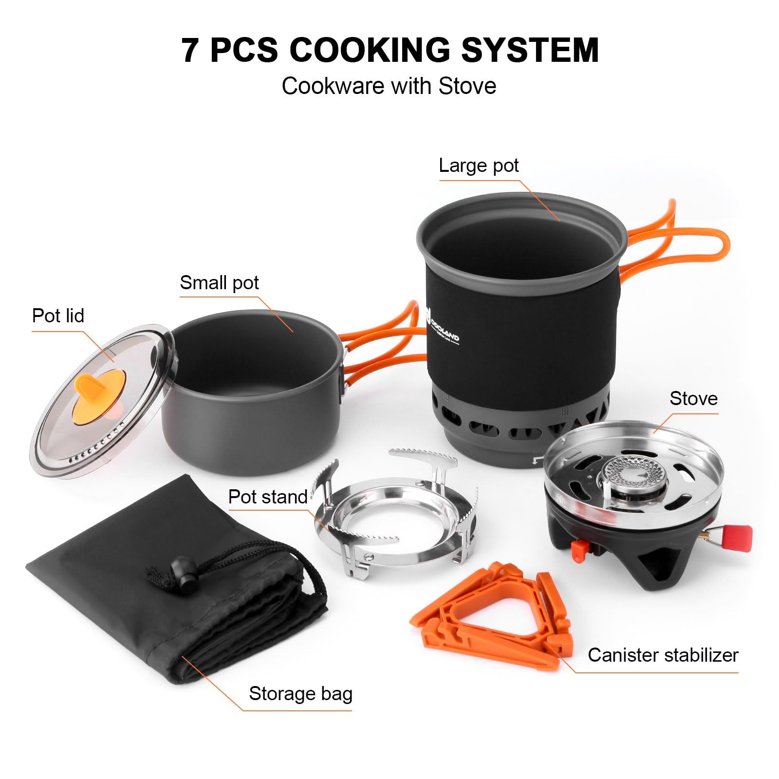 Camping Cookware Mess Kit 1L Pot with Backpacking Stove – Efficient Outdoor
