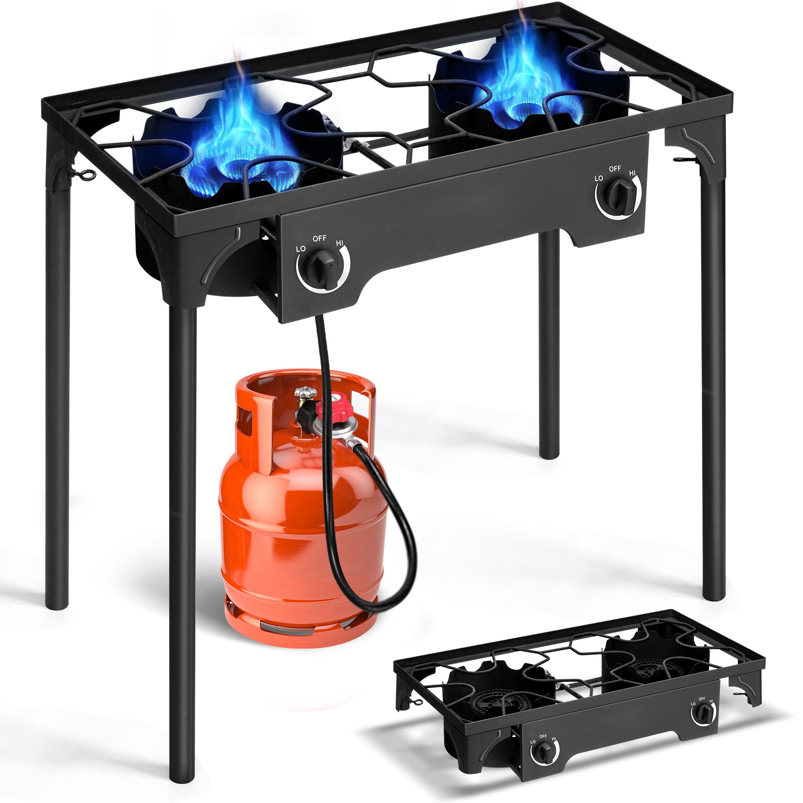 ZOKOP Top-Grade Material Outdoor Double Stove Propane Burner Portable 2 Cooker