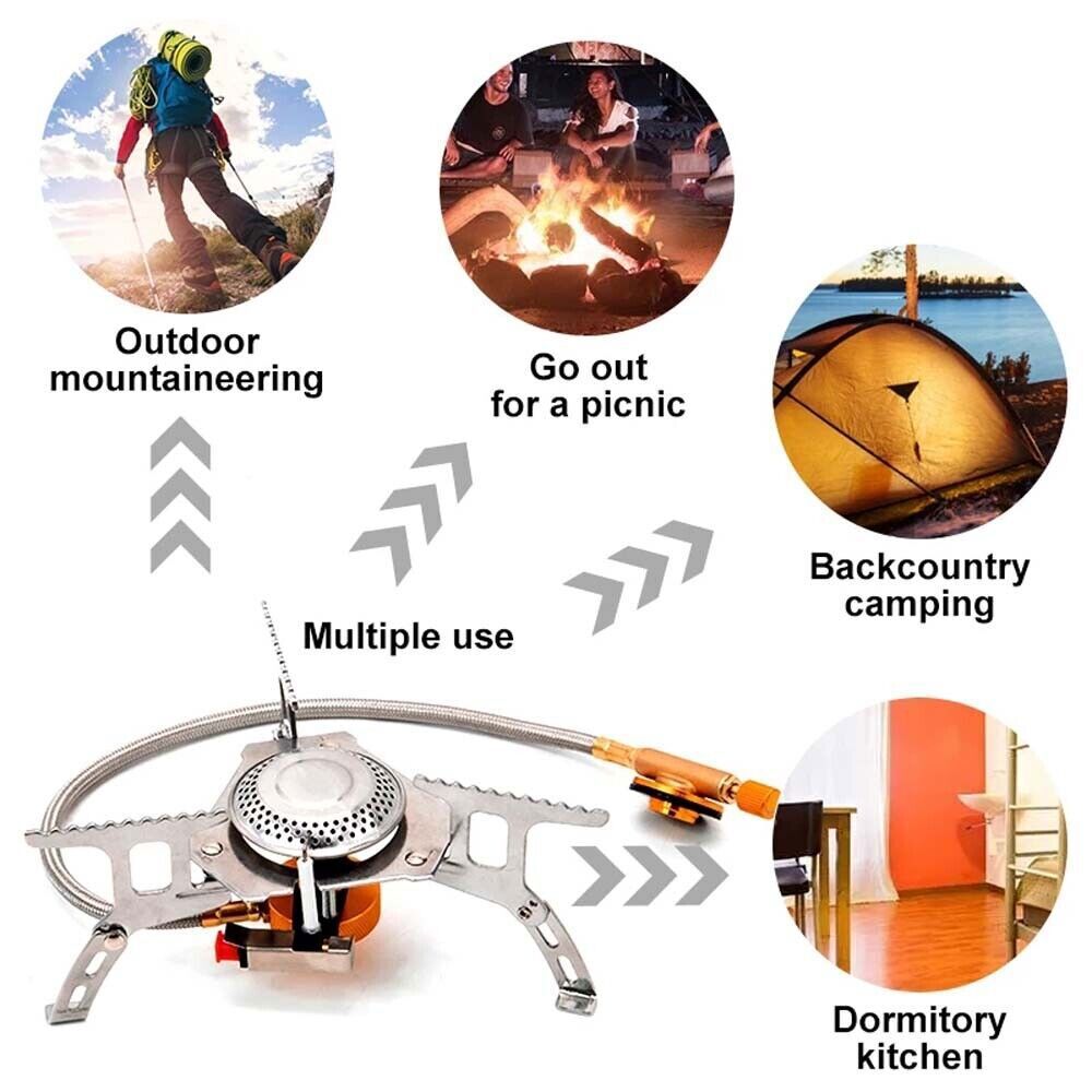 2Pack 3700W Portable Backpacking Camping Gas Stove W/ Piezo Ignition Burner Case
