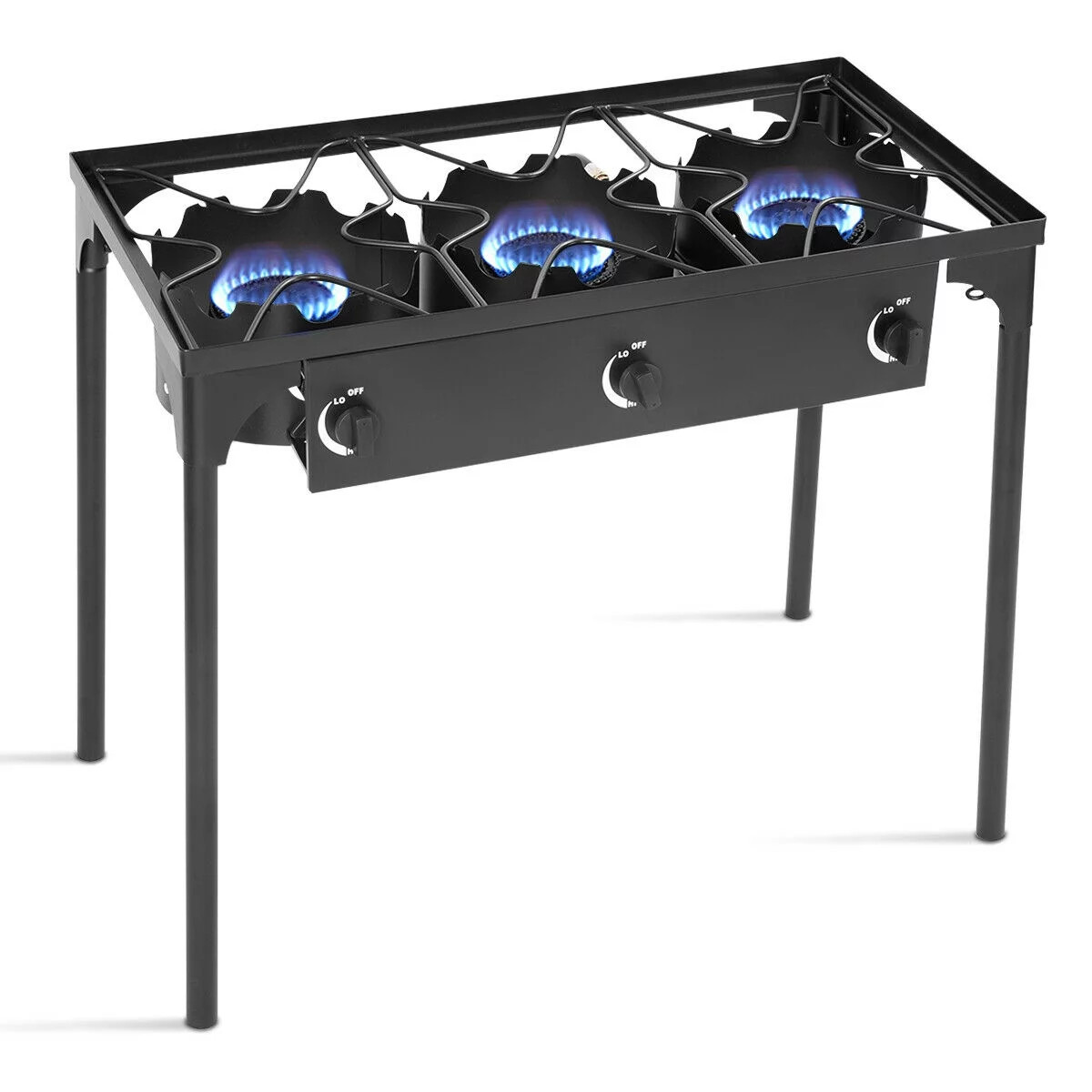 Portable Propane 225,000-BTU 3 Burner Propane Gas Cooker Outdoor Camp Stove BBQ