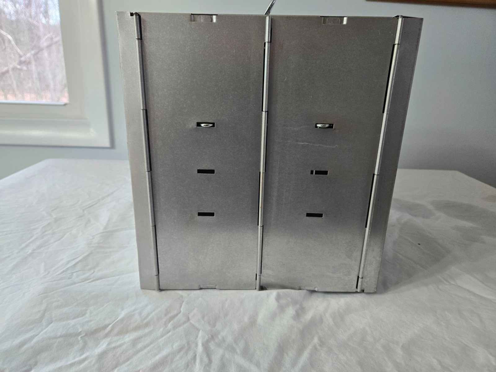 VTG COLEMAN SILVER FOLDING CAMP STOVE TOP OVEN W/ORIGINAL BOX AND INSTRUCTIONS