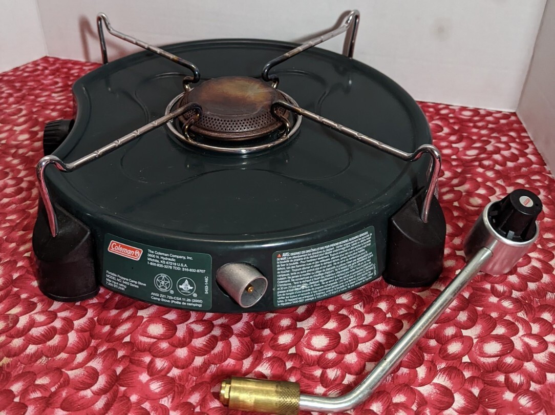 Coleman Powerpack Perfectflow Single Burner Propane Camping Stove 7500 BTU Green