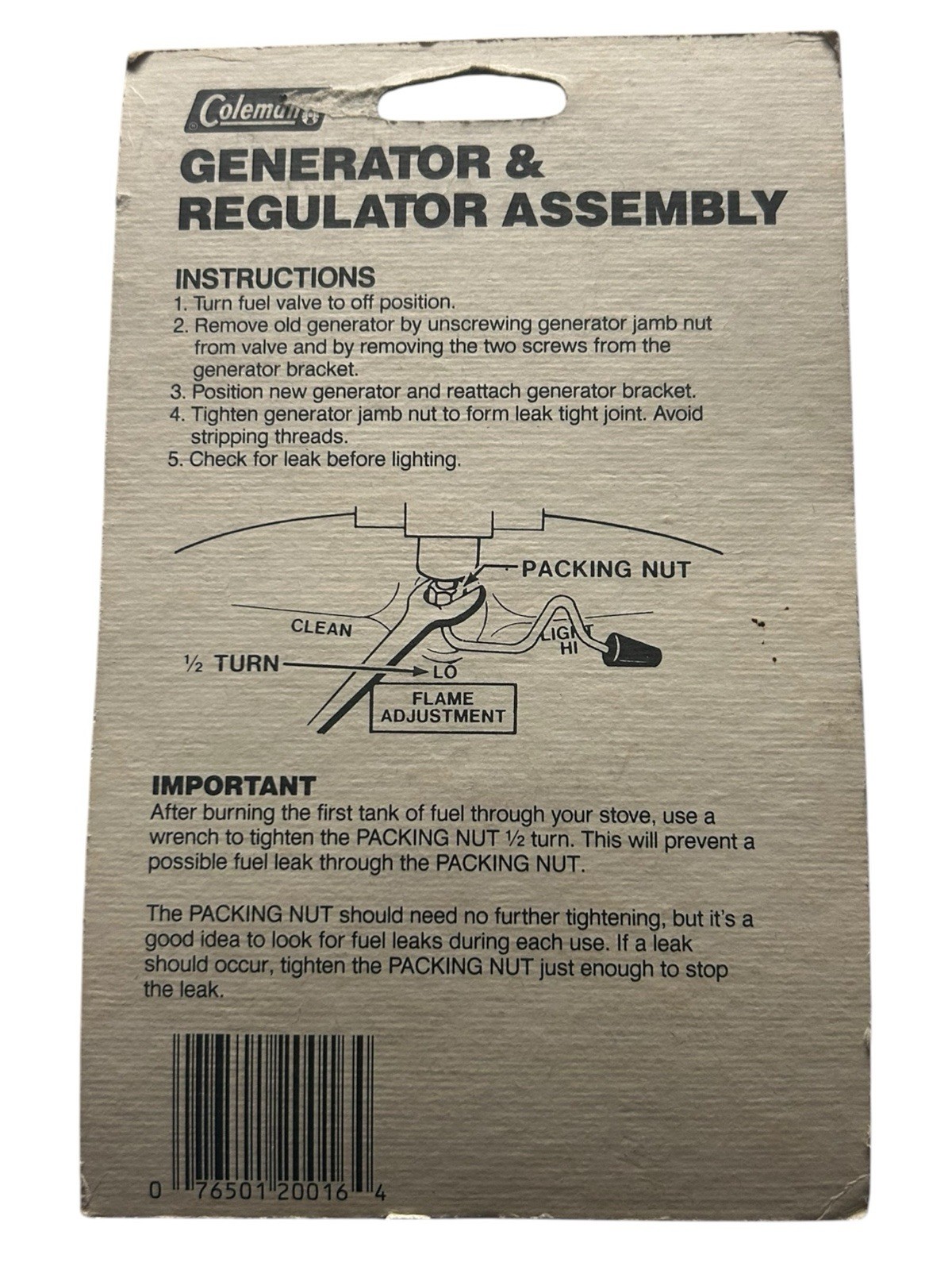 Coleman Peak 1 Generator & Regulator Assembly 508-5891 for 508-700 & 400A701 New