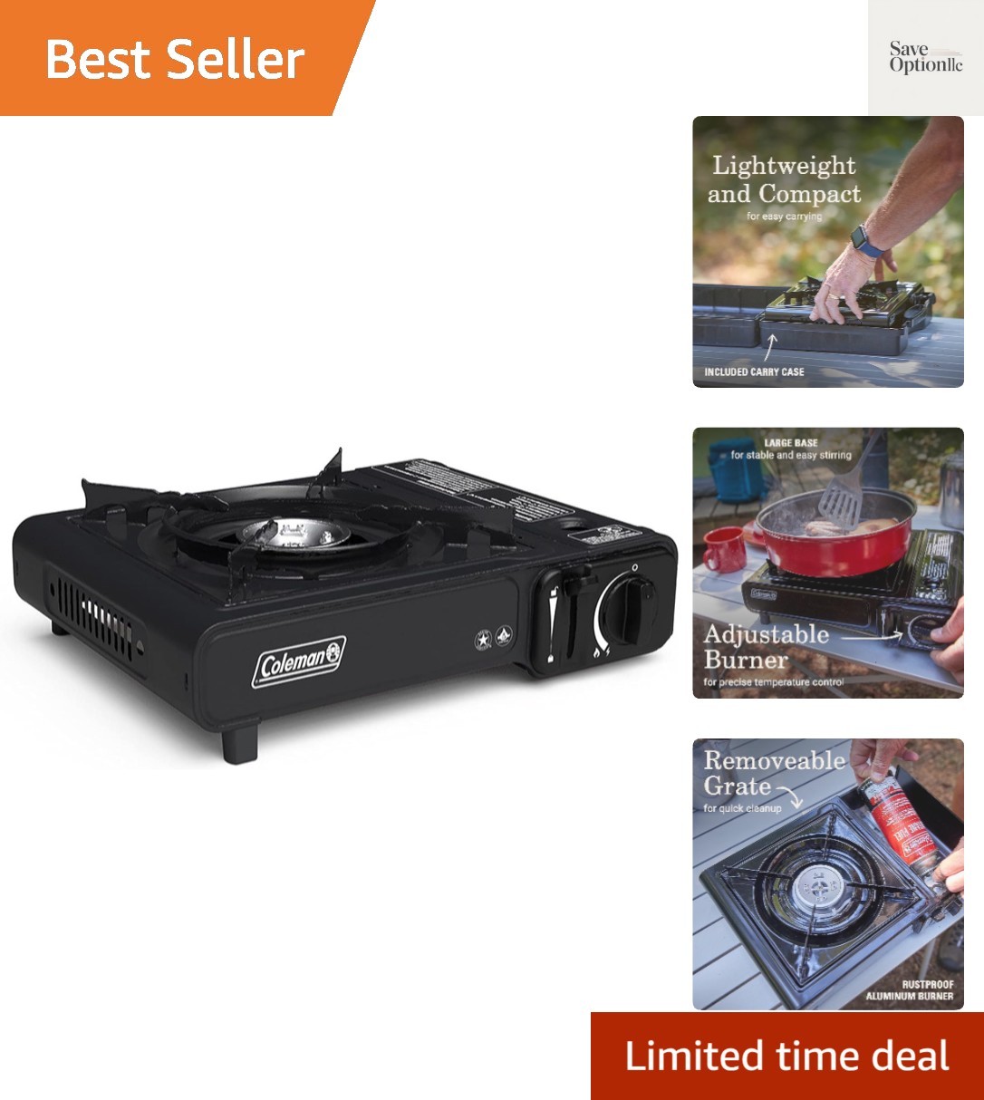 Classic 1-Burner Butane Stove, Portable Camping Cooktop with Carry Case & Ins…