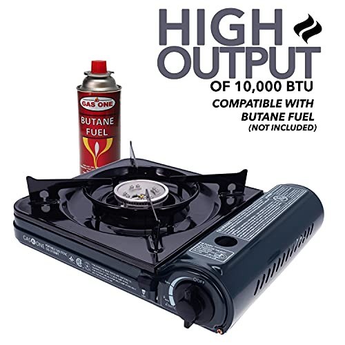Portable Butane Gas Stove 10000 BTU with Carrying Case CSA Listed Camping Grill