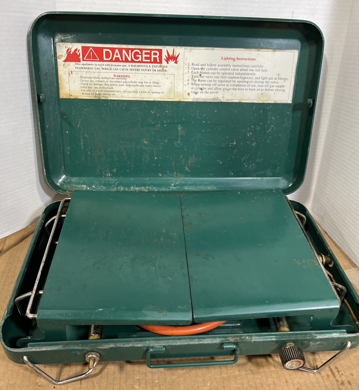 Unbranded Camper Vintage Propane Stove Two Burner Green