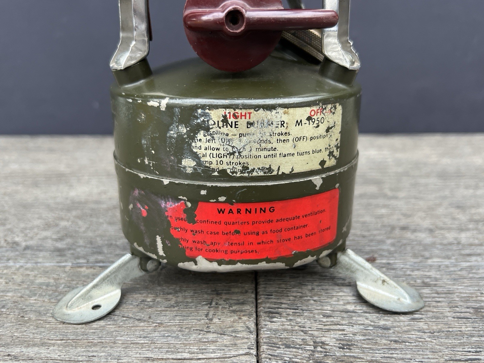 Vintage 1966 U.S. Military Rogers Akron M-1950 Gasoline Portable Camp Stove
