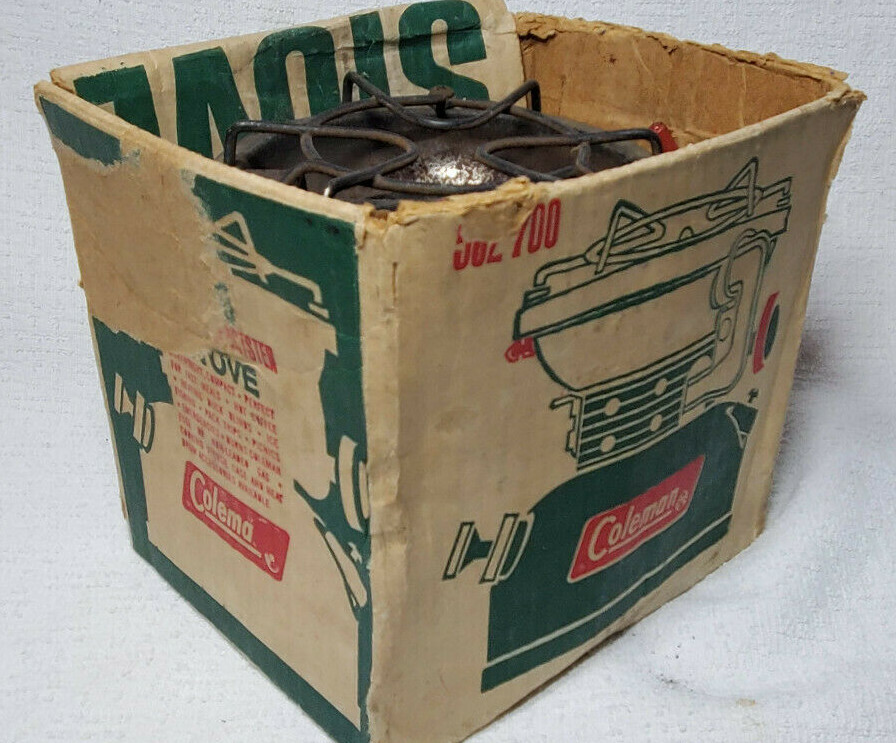 VTG 1972 COLEMAN 502-700 SPORTSTER SINGLE BURNER CAMP COOKING STOVE 5/72 & BOX