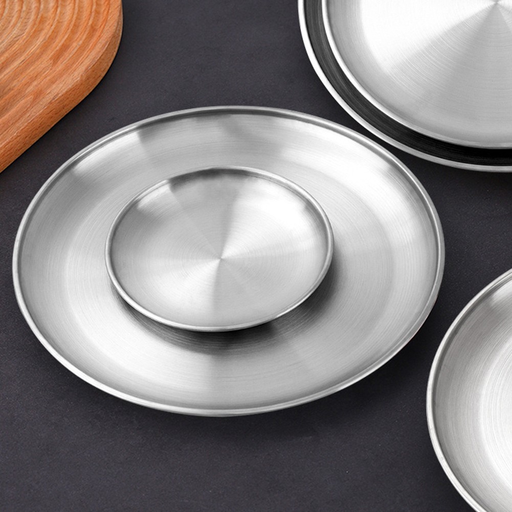 2pcs Stainless Steel For Camping Plates for Outdoor Kitchen and Picnics