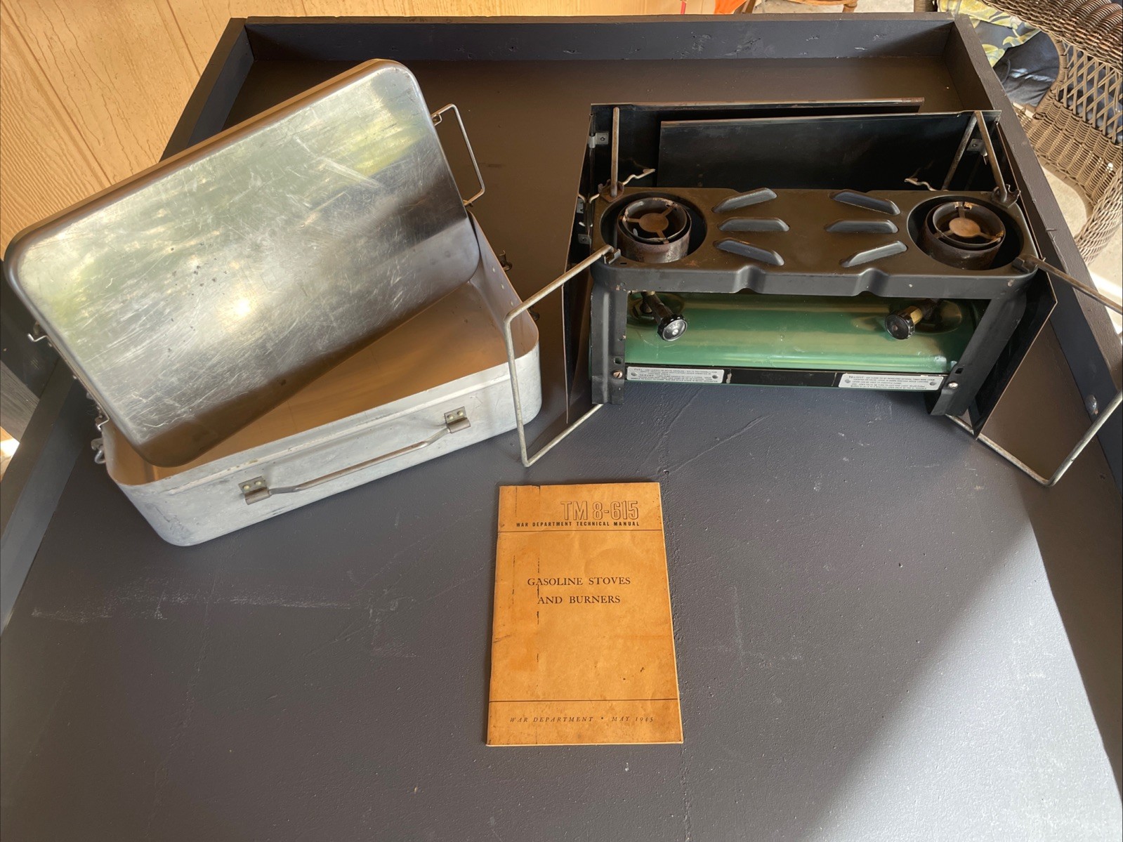 Vintage Model 523 COLEMAN Military Medical Department Camp Stove with Case