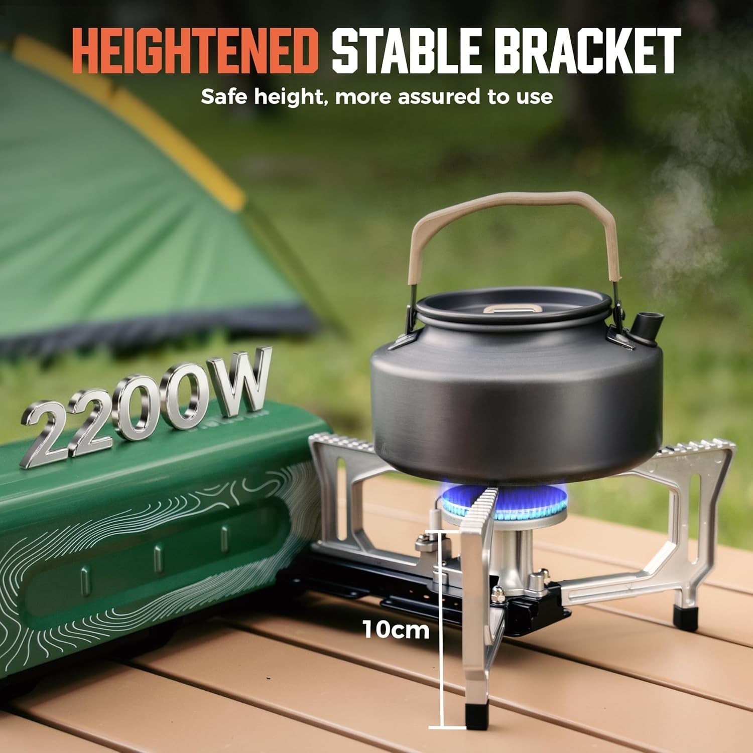 BIG HORN OUTDOORS Portable Butane Camping Stove w Carry Case Open Box