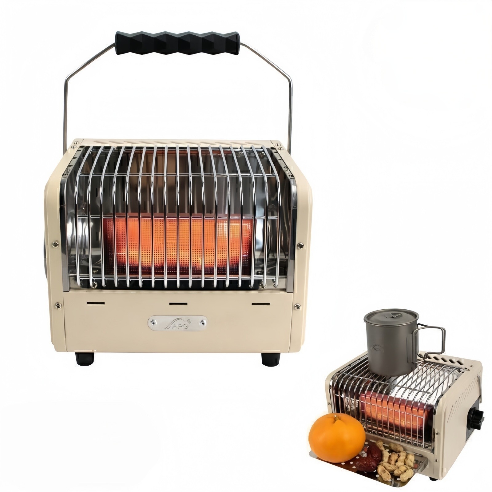 Portable Butane Gas Heater Stove 3 Zone Camping Tent Cooker w/ Warming Tray
