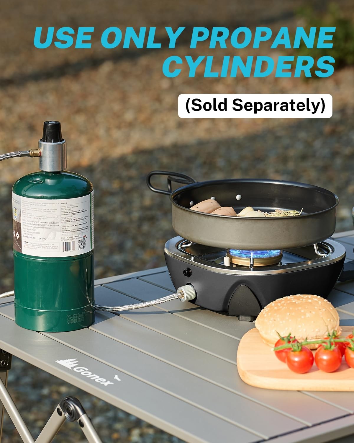 Gonex Propane Camping Stove Compact Portable Folding Camp Stove 20000 Btus