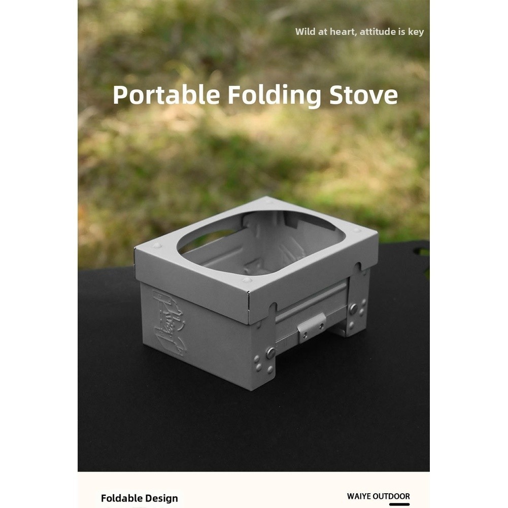 Compact For Camping Stove with Foldable Lid and Fuel Tray for Outdoor Use