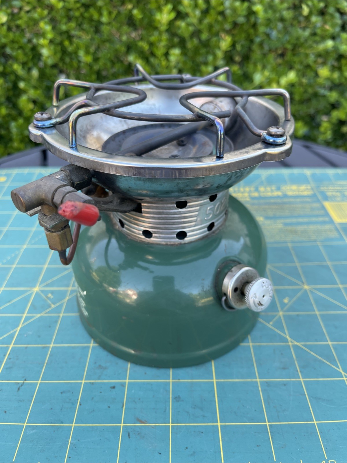 Vintage Coleman 502 Green Single Burner Gas Pocket Camping Stove Tested Works