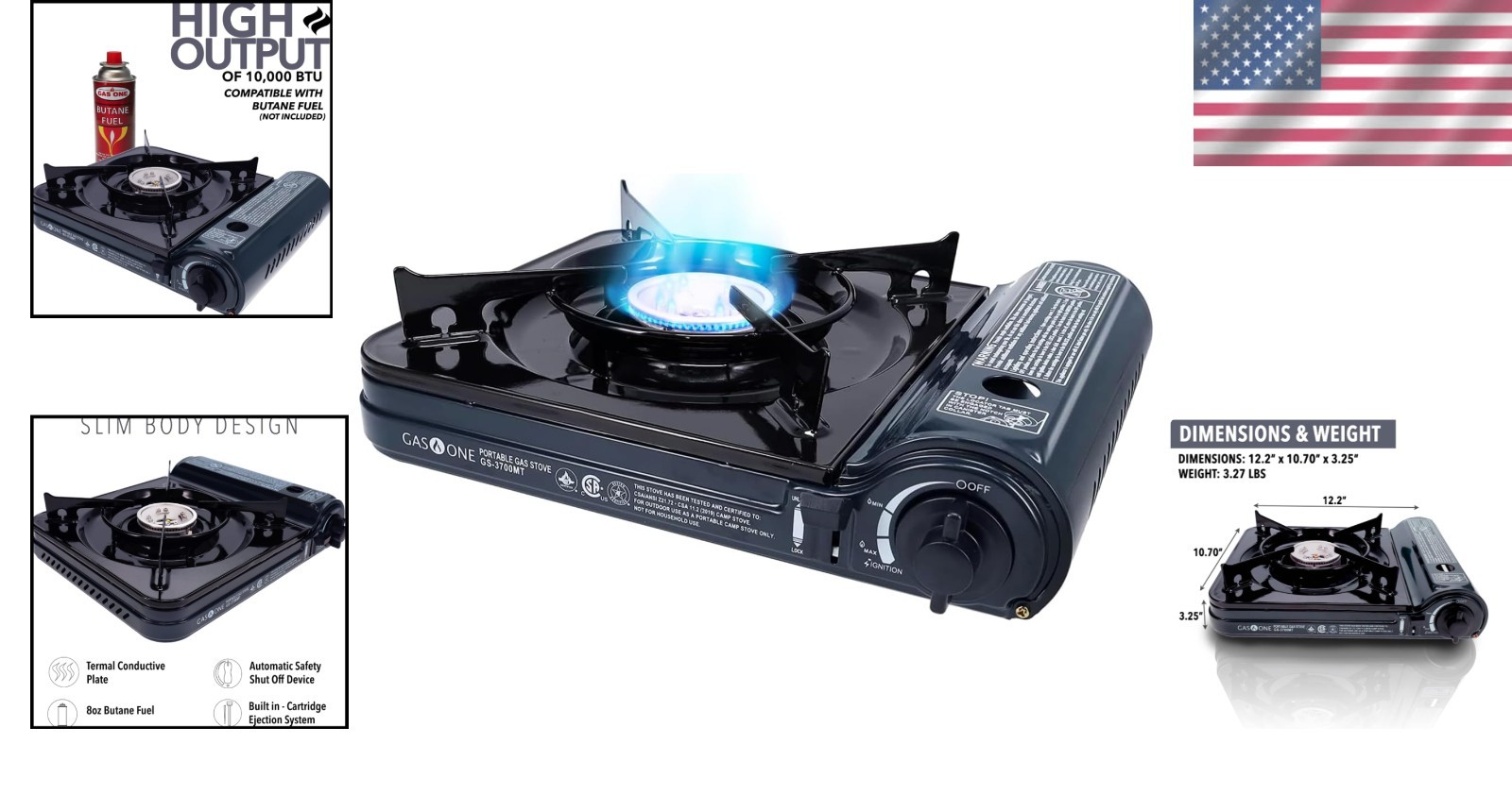 Compact 10,000 BTU Butane Stove with Safety Features – Camping Essential