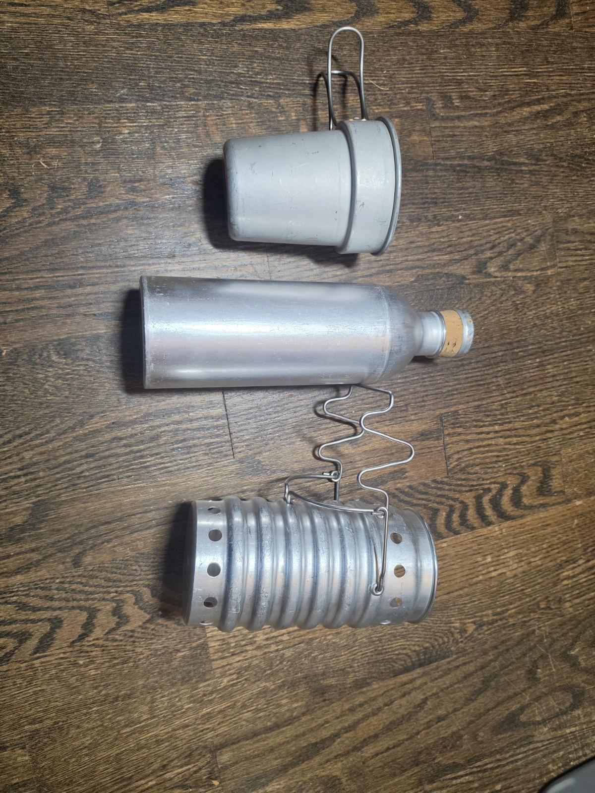 Vtg Swiss Army Military Aluminum Volcano Bottle Canteen Cup Pot Stove Cook Set