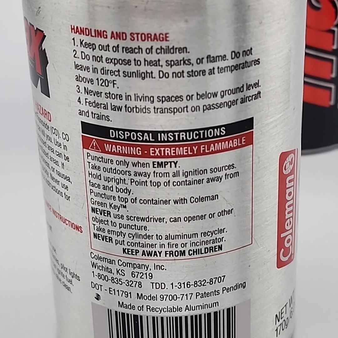 COLEMAN MAX Performance Fuel Cartridge 6oz 170g LOT OF 3