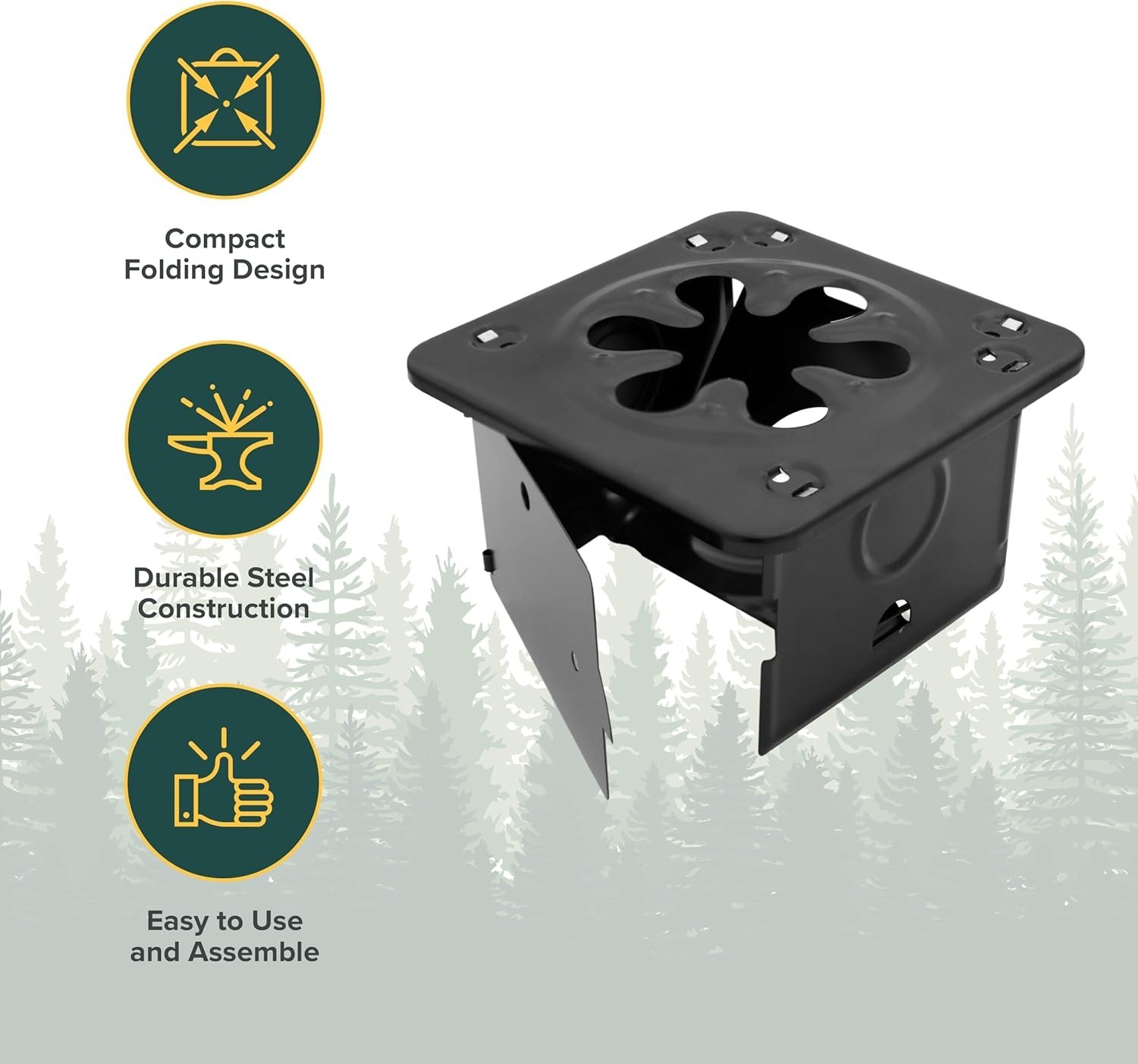 Portable Folding Camping Stove Compact Lightweight Steel for Backpacking Hiking