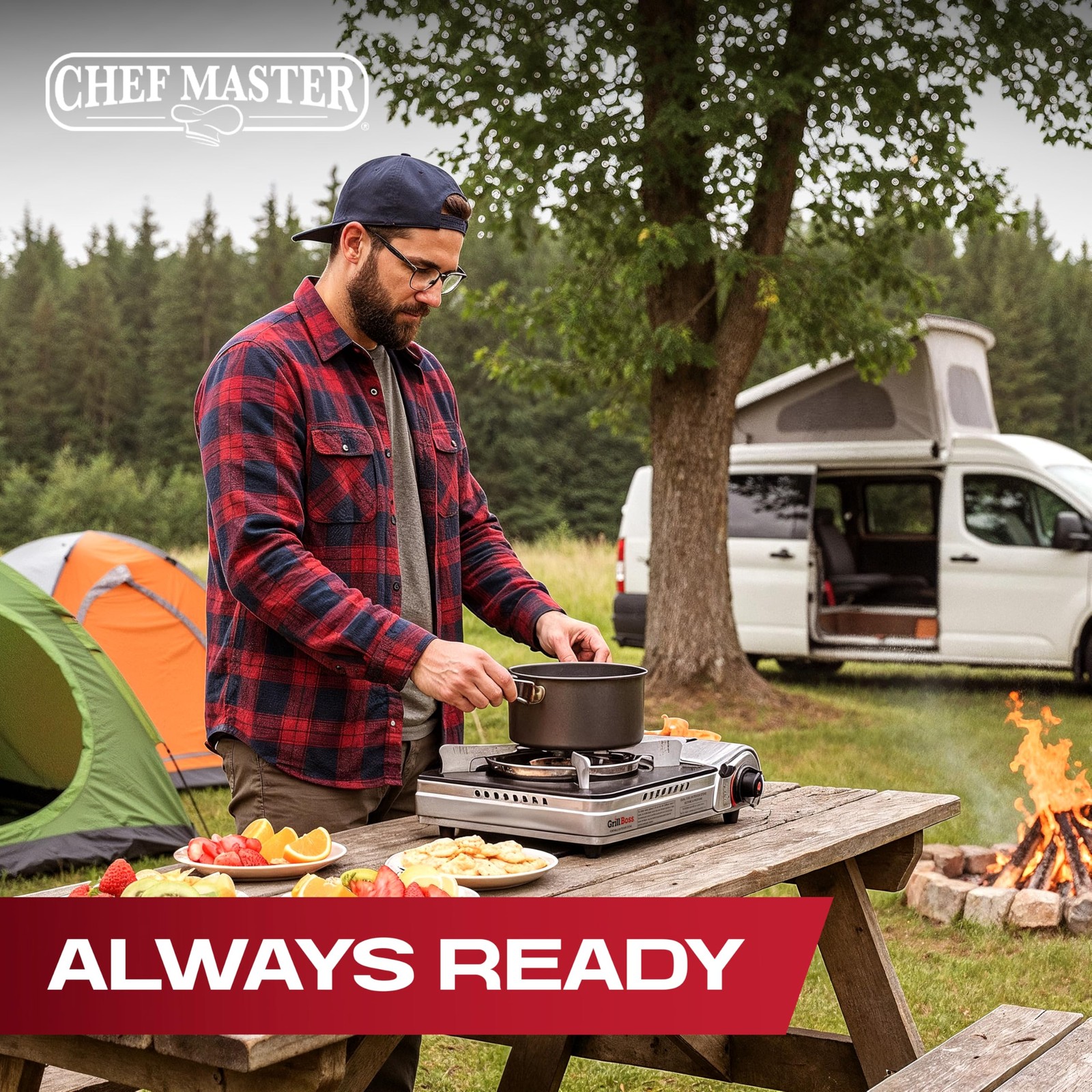 Grill Boss Dual Fuel Camp Stove – 12,000 BTU Butane & Propane Portable Stoves