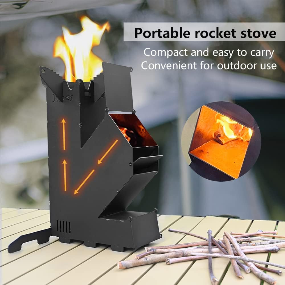 Portable Outdoor Hiking Camping Wood Mini Burning Stove with Storage Bag