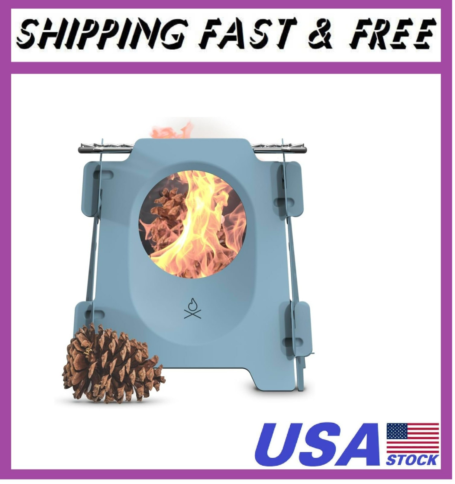 Wood Burning Camping Stove – 18oz Flatpack Stainless Steel Wood Stove for