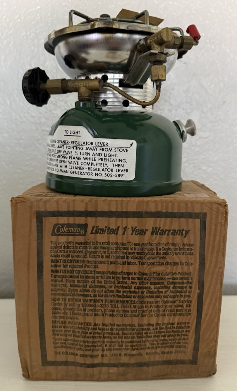 Vintage Coleman 502-700 Sportster Stove w/ Original Box & Paperwork Dated 9/79