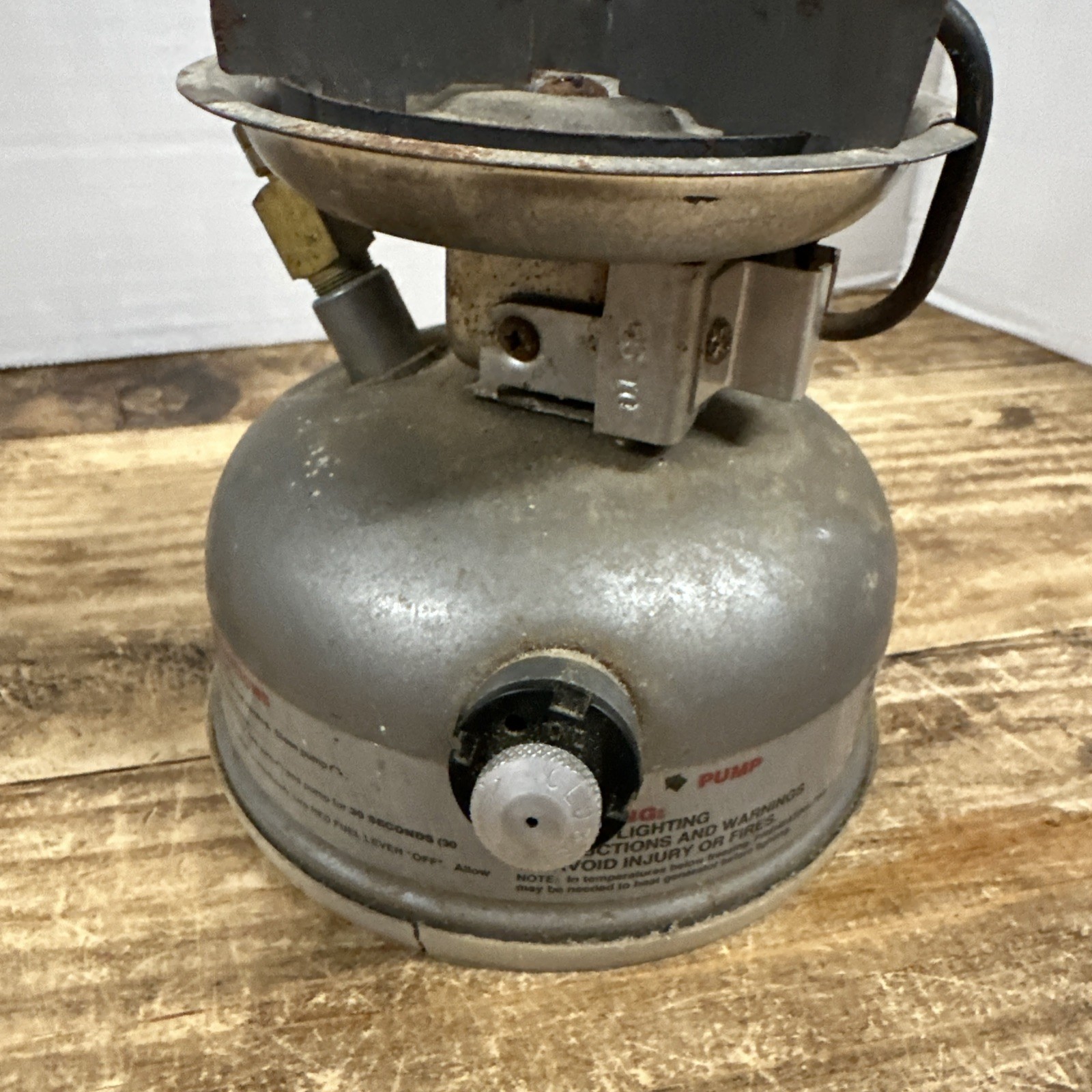 Vintage COLEMAN Model 533 Dual Fuel Single Burner Camping Stove 1998 Silver Gray