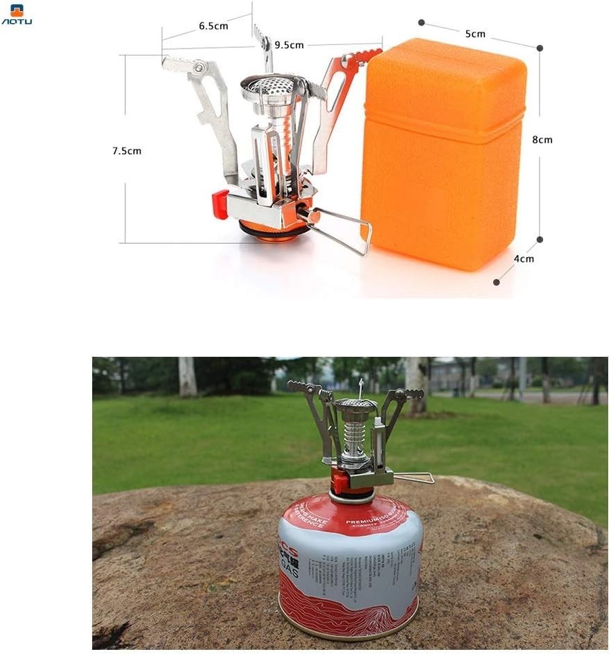 Wind-Resistant Backpacking Stove with Adjustable Flame Control, 3000W Power