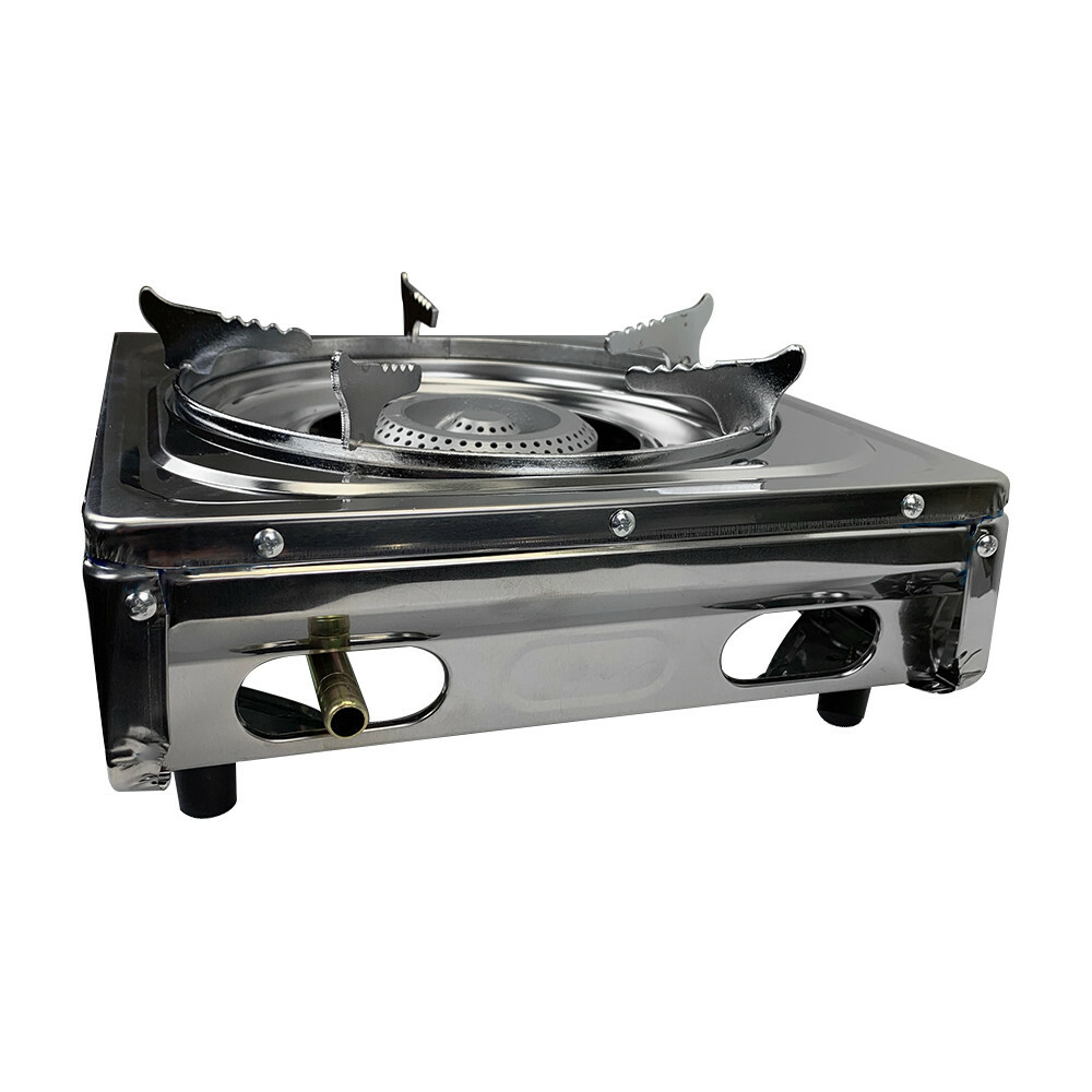 Single Propane Gas Burner Stainless Steel Stove Table Auto Ignition W/ Regulator