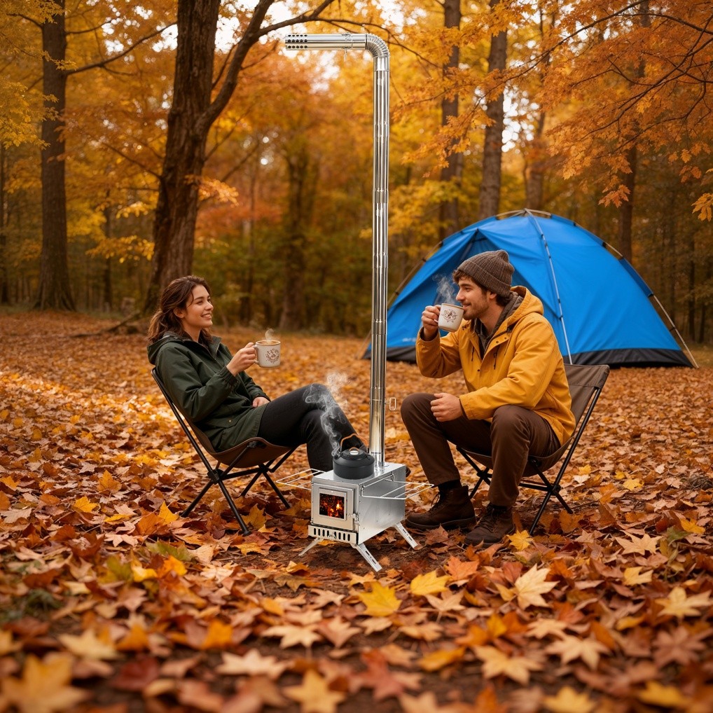 Professional Hot Tent Stove Outdoor Camping Wood Burning Stove Stainless Steel