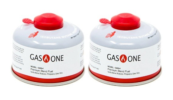 2-Pack – GasOne Isobutane Butane-Propane Mix 4 oz 100g Camping Stove Fuel