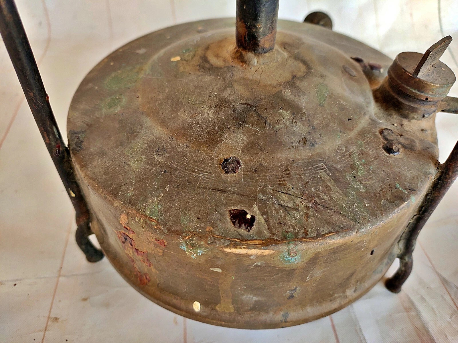 Old Vintage Prabhat No.1 Rare Original Brass Kerosene Camp Stove India S2