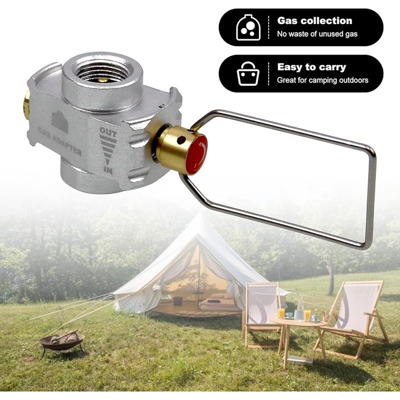 Gas Refill Adapter Isobutane Canisters Lightweight Foldable Camping Accessory US