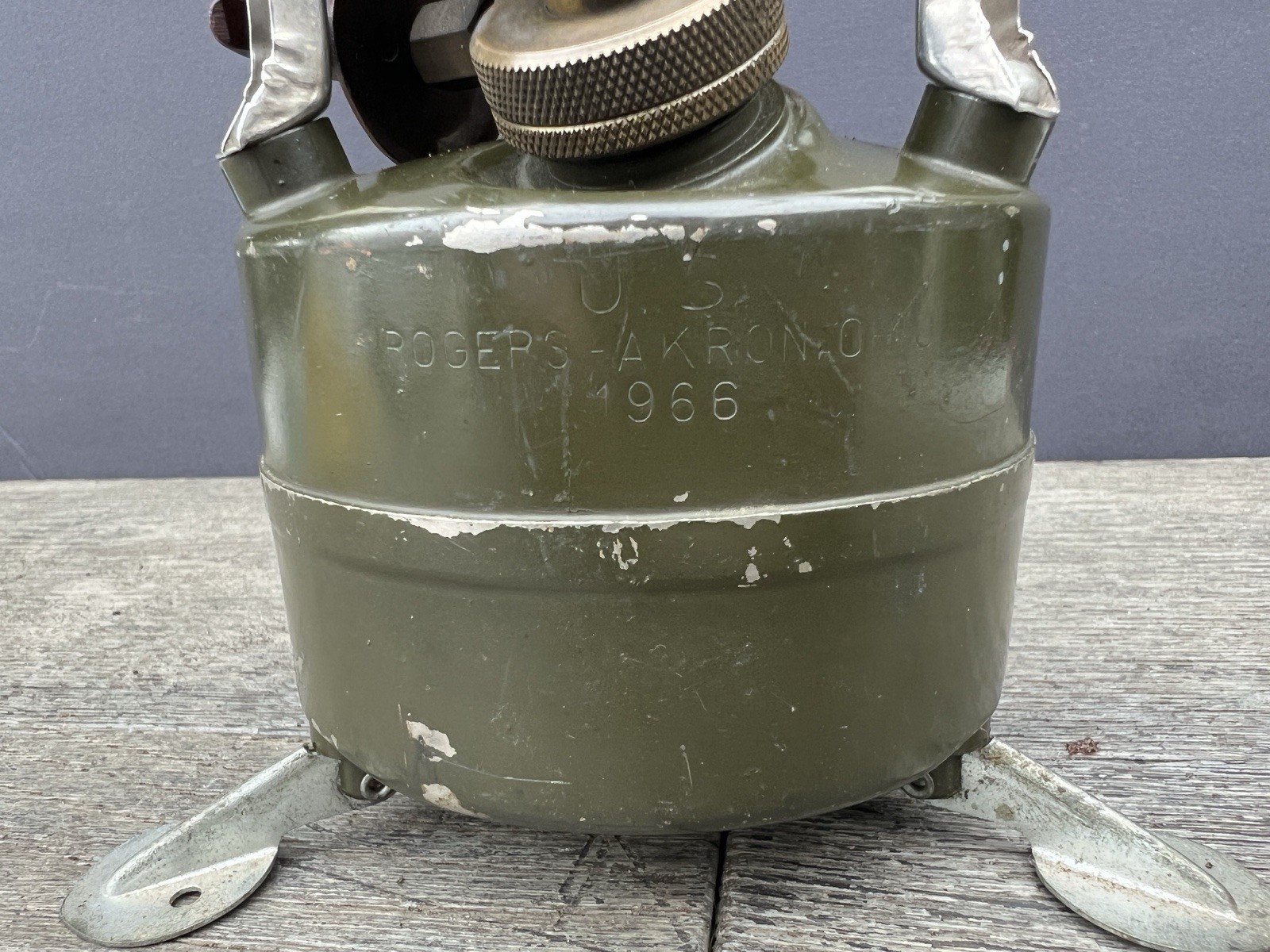 Vintage 1966 U.S. Military Rogers Akron M-1950 Gasoline Portable Camp Stove