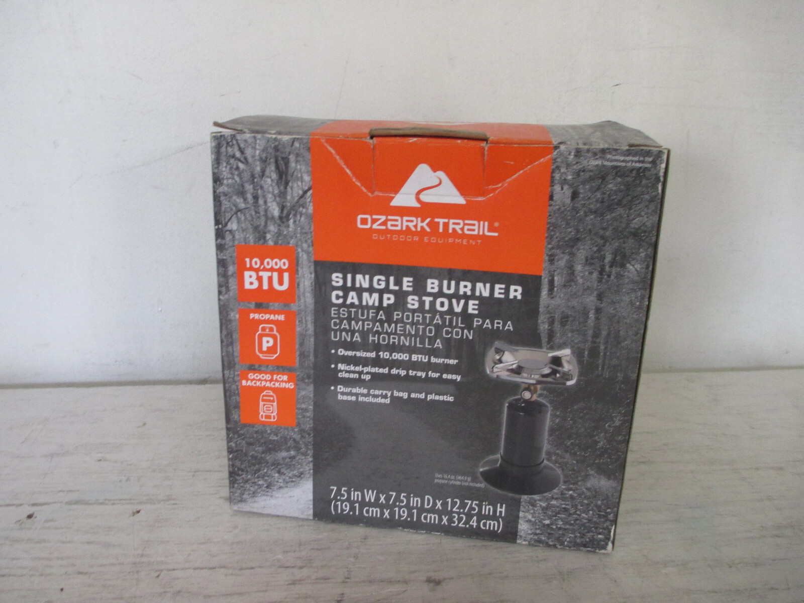 Ozark Trail Single Burner Camp Stove, NEW IN BOX, 10,000 BTU