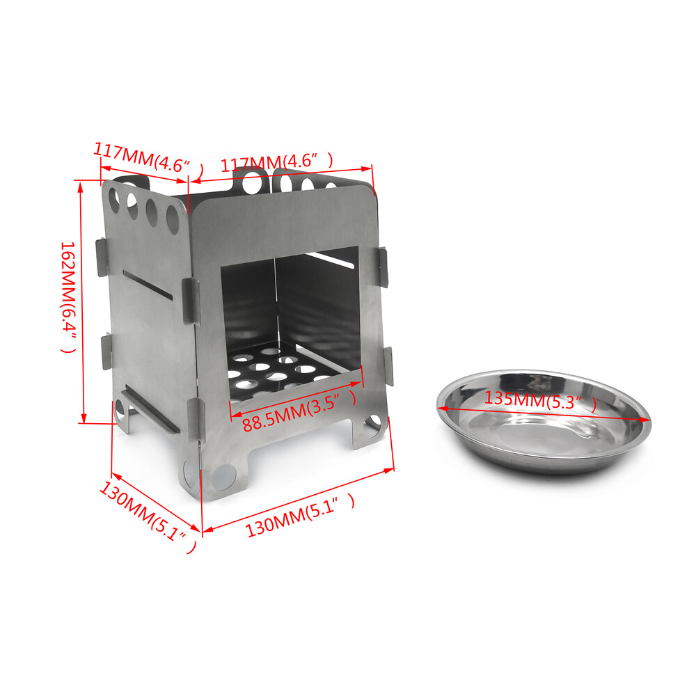 Portable Camping Outdoor Stove Cookware Stainless Steel Cooking Picnic Bowl Pot