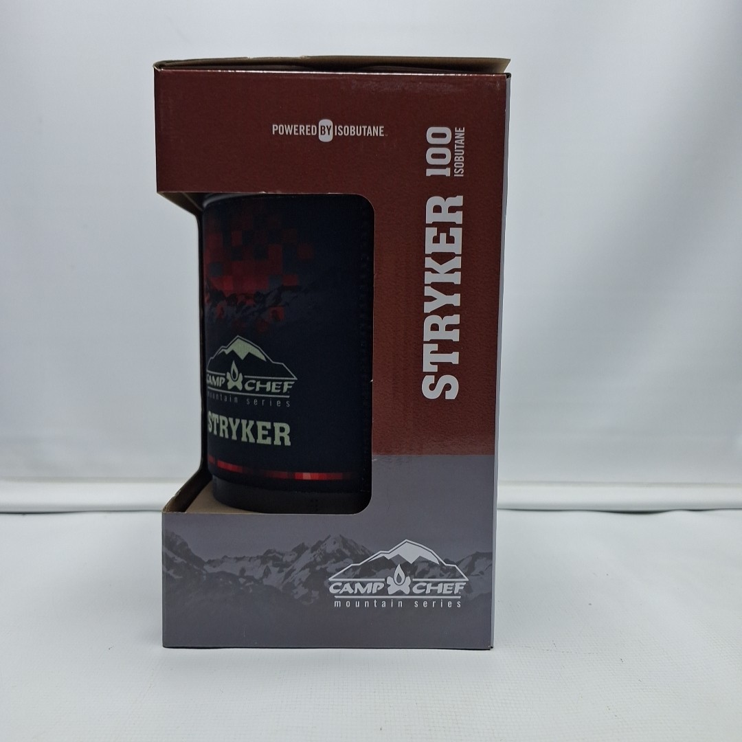 NEW Camp Stove Chef Mountain Series Stryker 100 Isobutane, Black/Red, MS100
