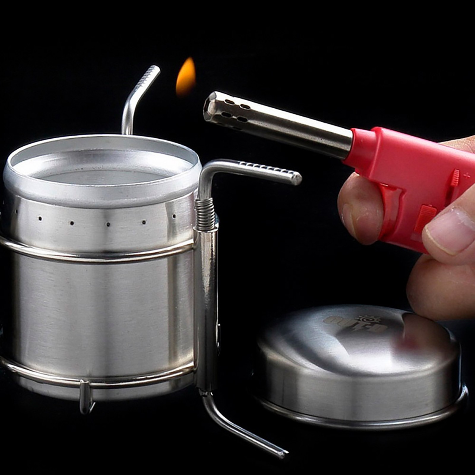 Mini Outdoor Camping Hiking Picnic Liquid Alcohol Stainless Steel Stove