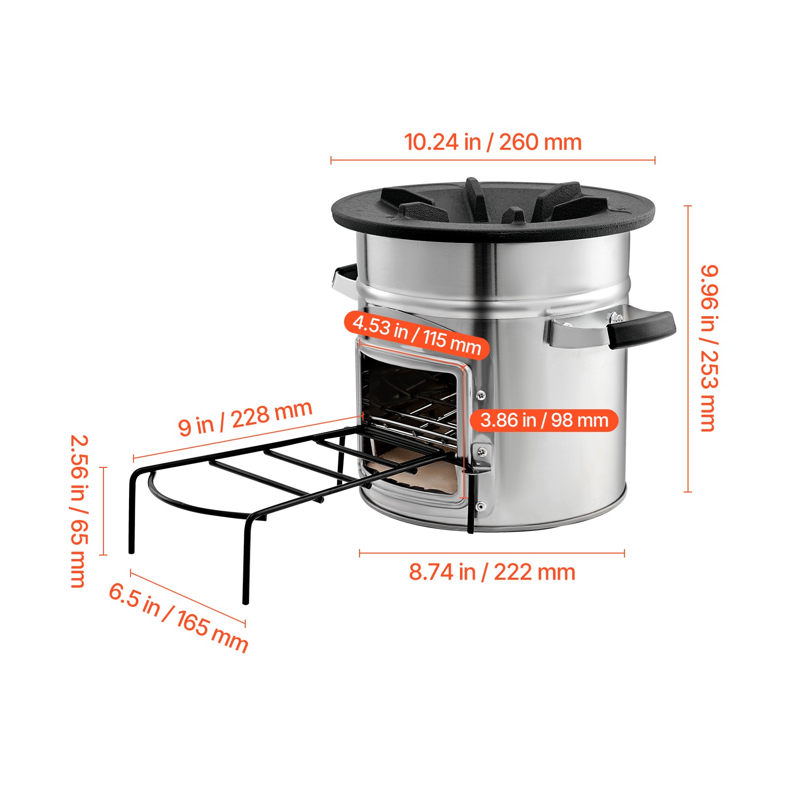 Uimoso Portable Camping Rocket Stove with Carry Bag for Wood Burning