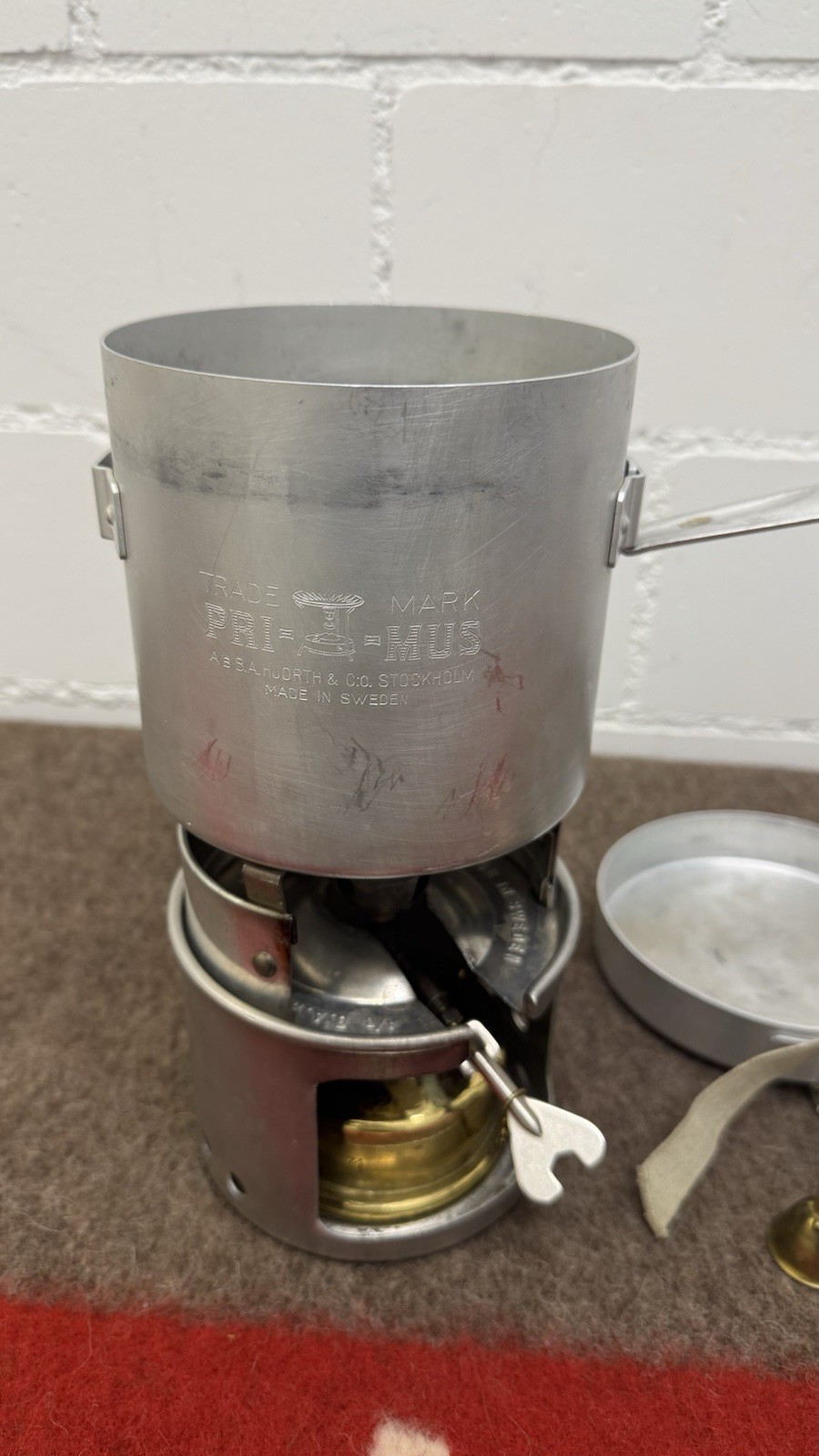 Army Military Aluminum Cookware with Primus 71 Cooker Stove Cookkit Camping